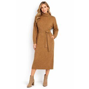 Rachel Zoe Sweater Dress Size Large Midi Camel Color